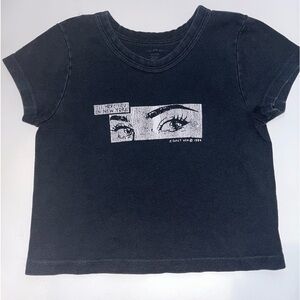 Brandy Melville Black Cropped Baby Tee